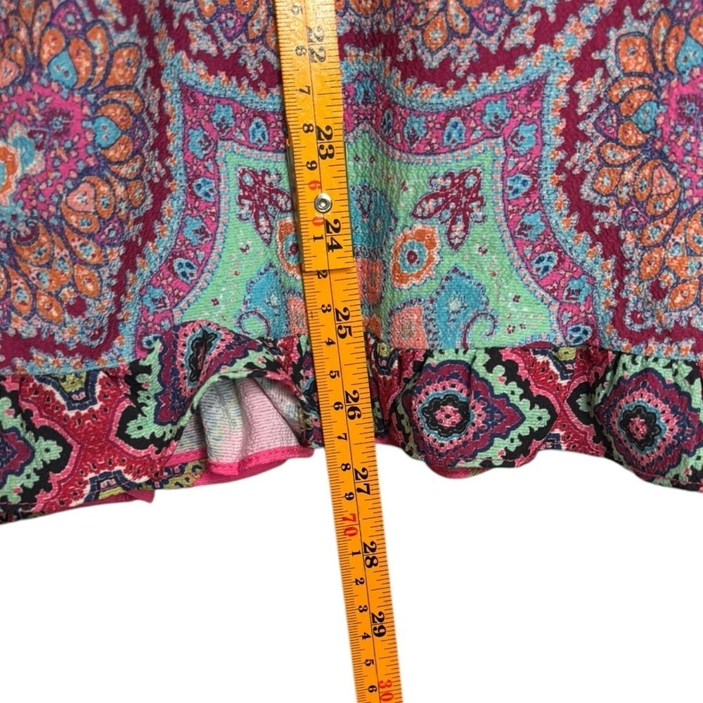 Umgee Boho Multiprint Patchwork Short Sleeve Top … - image 7